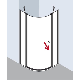 Viertelkreisdusche SMARAGD IBIZA SMI2 S1R V7120 Höhe 2000 mm, WEM 885-910/1185-1210 mm