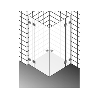 Eckeinstieghälfte Dusch-Design DIAMANT FLORA DD31.EFAL063-200 Breite 231 mm bis max. 630 mm