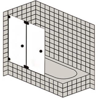 Wannenfaltwand 2-flg. DIAMANT ALVA 1000x1500 mm