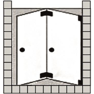 Nischen-Falttür 2-tlg. DIAMANT ALVA 1000x2000 mm