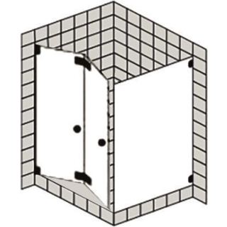 Falttür 2-tlg. m. SW DIAMANT ALVA 1000x1000x2000 mm