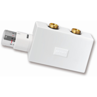 Thermostat-Multiblock Eck Optima PURLINE, 1/2AGx3/4AG EURO, Graualuminium