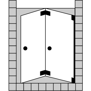 Nischen-Falttür 2-tlg. Optima P  bis max. 900x2000 mm