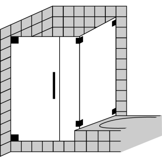 Tür 1-flg. m. FF gegenüber Optima P  SW verkürzt, bis max. 800x800x2000 mm